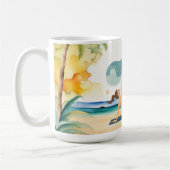 Mug Position de yoga au bord de la plage (Gauche)
