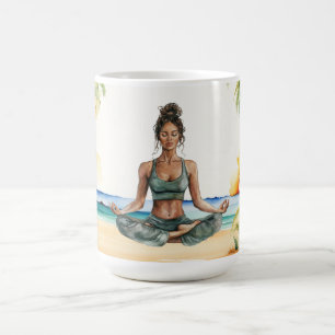 Mug Position de yoga au bord de la plage