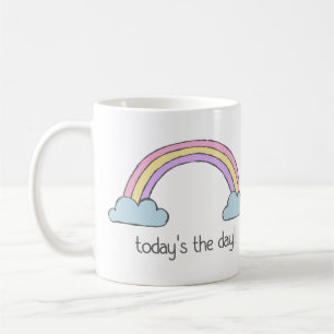 Mug Positive Thinking + Rainbow : Aujourd'hui c'est le