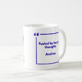 Mug positivité - Alimenté par des pensées heureuse (Devant droit)