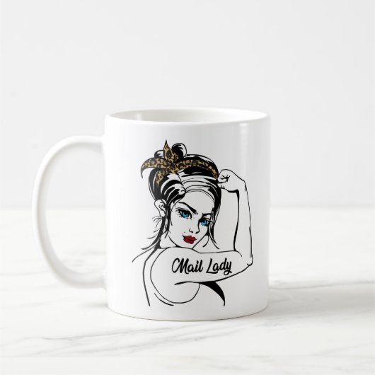 Mug Poste Employé du courrier Lady Leopard Rosie (Gauche)