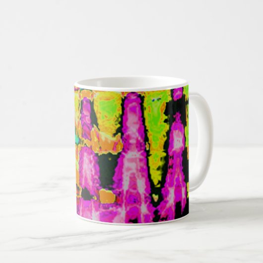 Mug Poster d'art Abstrait Neon Glitch Imprimer (Devant droit)