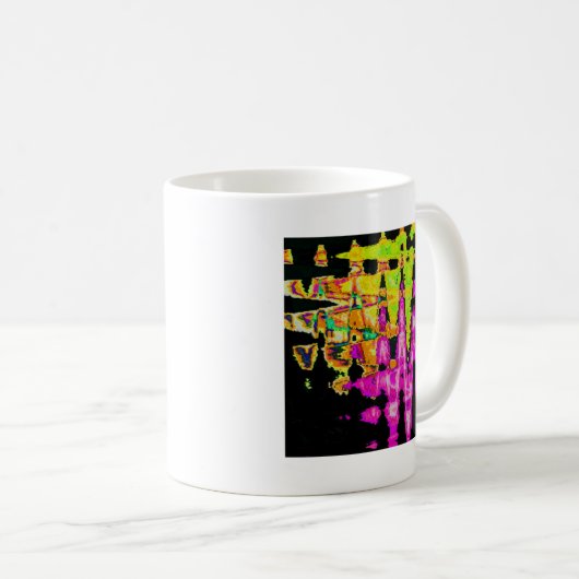 Mug Poster d'art Abstrait Neon Glitch Imprimer (Devant droit)