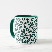 Mug Poster de animal Cheetah en Pine Vert et Blanc Mus (Devant gauche)