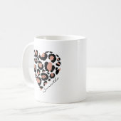 Mug Poster de animal Cheetah Leopard Motif Nom du coeu (Devant gauche)