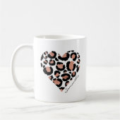 Mug Poster de animal Cheetah Leopard Motif Nom du coeu (Gauche)