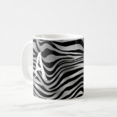 Mug Poster de animal chic noir gris tigre rayure Monog (Devant gauche)