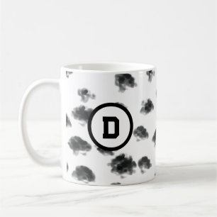 Mug poster de animal dalmate noir et blanc points