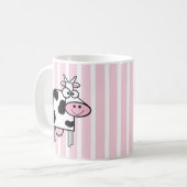 Mug Poster de animal de fille de vache souriante (Devant gauche)