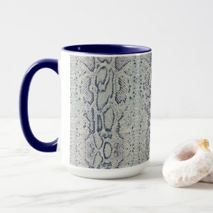 Mug Poster de animal de peau de serpent gris et bleu