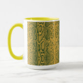 Mug Poster de animal de peau de serpent vert jaune (Gauche)