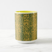 Mug Poster de animal de peau de serpent vert jaune (Centre)