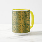 Mug Poster de animal de peau de serpent vert jaune (Devant droit)