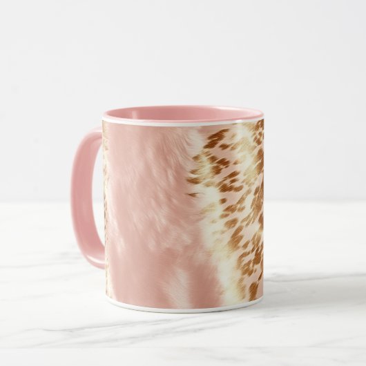 Mug Poster de animal de vache rose (Devant gauche)