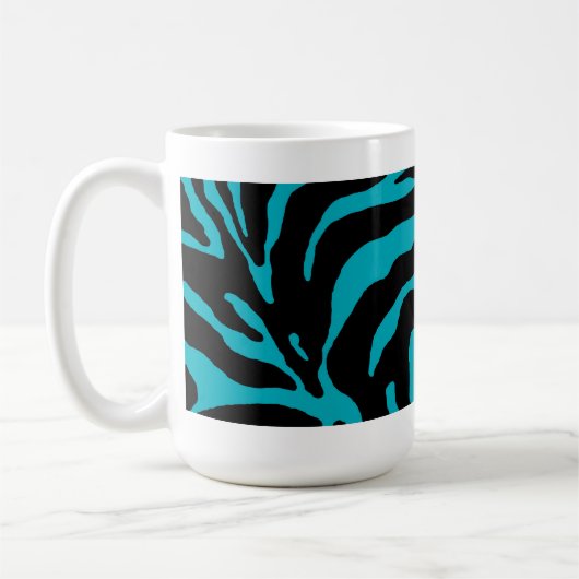 Mug Poster de animal en bande bleu clair Zebra (Gauche)