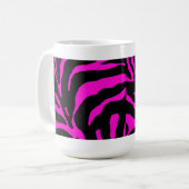 Mug Poster de animal en bande rose Zebra (Devant gauche)