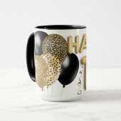 Mug Poster de animal & Gold Happy 18e anniversaire (Devant gauche)
