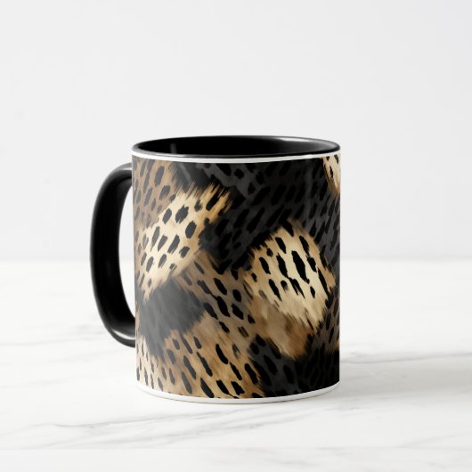 Mug Poster de animal Leopard Black Gold Cream (Devant gauche)