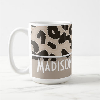 Mug Poster de animal léopard couleur amande;Personnali