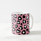 Mug Poster de animal, Léopard Rose, Zones De Cheetah, (Devant droit)
