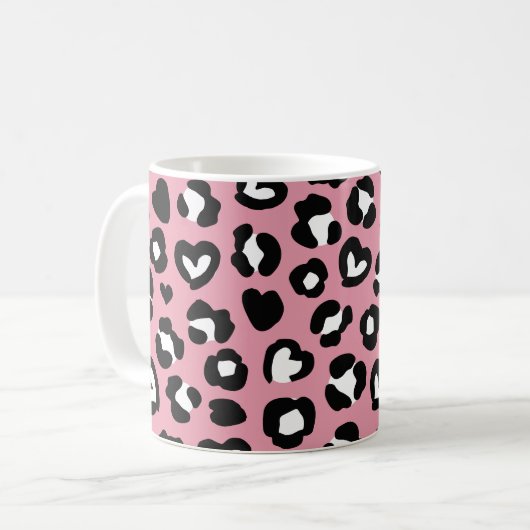 Mug Poster de animal, Léopard Rose, Zones De Cheetah, (Devant gauche)