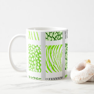 Mug Poster de animal mixte blanc et vert clair