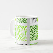 Mug Poster de animal mixte blanc et vert clair (Devant gauche)