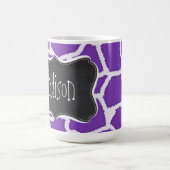 Mug Poster de animal pourpre de girafe de raisin ; (Centre)