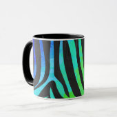 Mug Poster de animal Rainbow et Black Zebra tendance s (Devant gauche)
