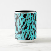 Mug Poster de animal turquoise Abstrait (Centre)