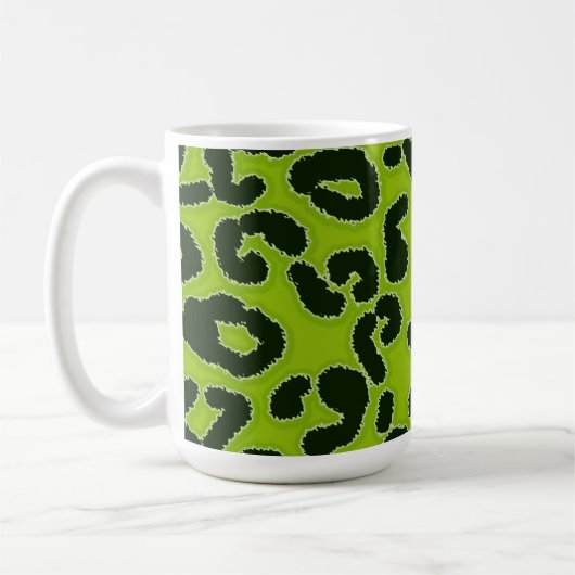 Mug Poster de animal vert pomme de léopard (Gauche)
