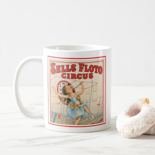 Mug Poster De Cirque De Marcheur À Cordes Serrées Avec (Avec donut)
