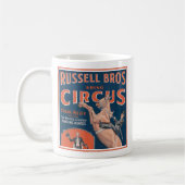 Mug Poster de cirque vintage Russell Brothers. (Gauche)