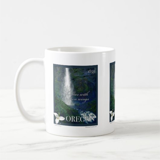 Mug Poster de la cascade de l'Oregon (Gauche)