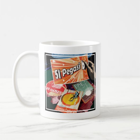 Mug Poster de l'espace rétro - Exoplanet Discovery 51  (Gauche)