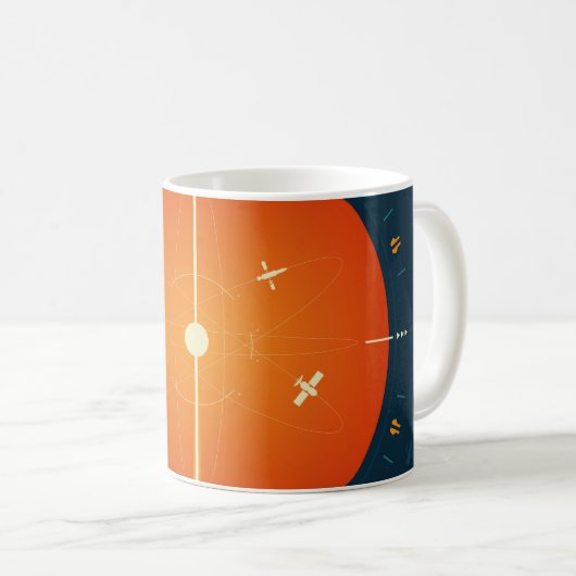 Mug Poster de l'horloge atomique Deep Space, version o (Devant droit)
