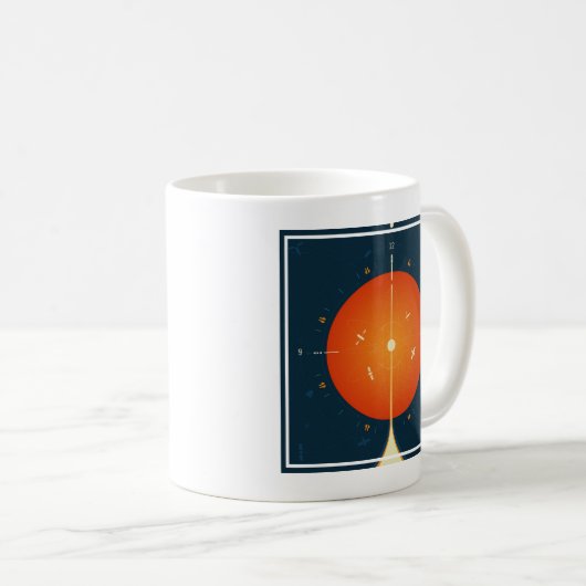 Mug Poster de l'horloge atomique Deep Space, version o (Devant droit)
