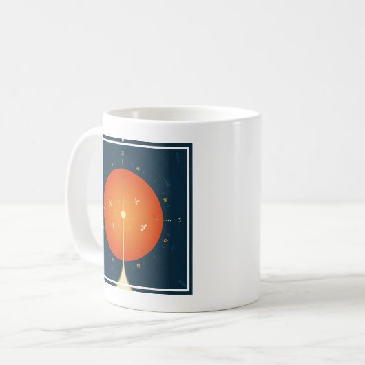Mug Poster de l'horloge atomique Deep Space, version o (Devant gauche)
