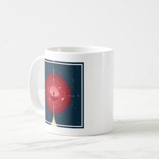 Mug Poster de l'horloge atomique Deep Space, version r (Devant gauche)