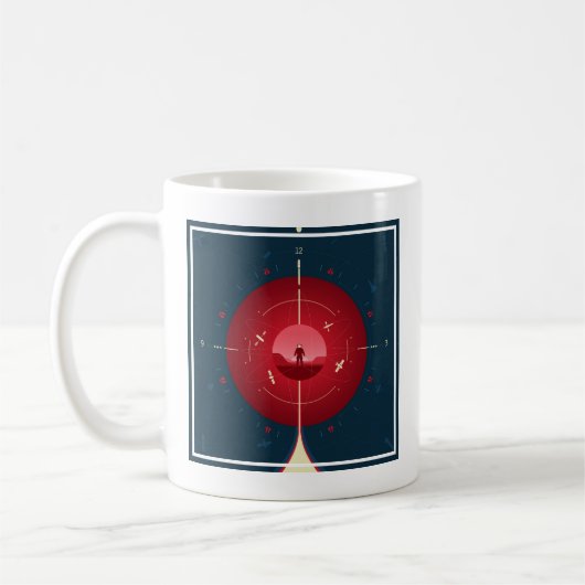 Mug Poster de l'horloge atomique Deep Space, version r (Gauche)
