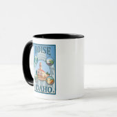 Mug Poster de voyage de Boise, IdahoScenic (Devant gauche)