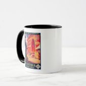 Mug Poster de voyage du temple Muttra Krishna (Devant gauche)