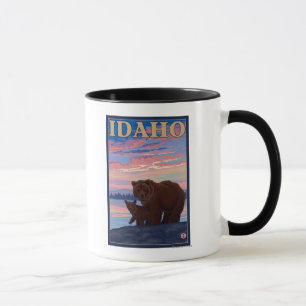 Mug Poster de voyage Ours et CubIdahoVintage