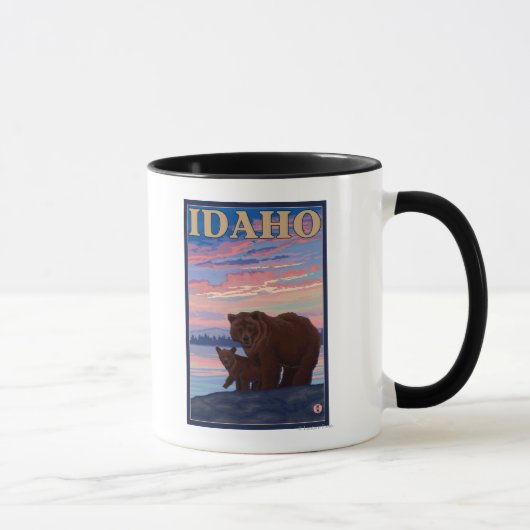 Mug Poster de voyage Ours et CubIdahoVintage (Droite)