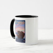 Mug Poster de voyage Ours et CubIdahoVintage (Devant gauche)