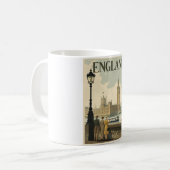 Mug Poster de voyage vintage Angleterre - Retro Londre (Devant gauche)