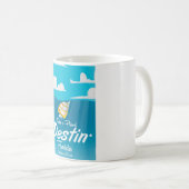 Mug Poster de voyage vintage Destin Florida. (Devant droit)
