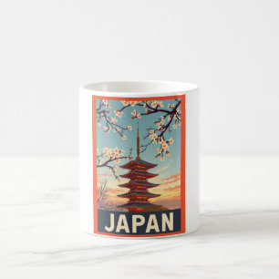 Mug Poster de voyage vintage Japon - Pagode japonaise