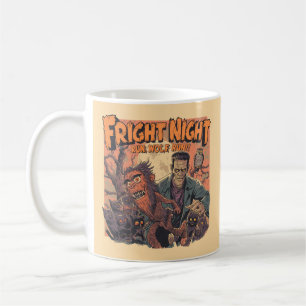 Mug Poster d'horreur nocturne - Retro Werewolf et Mo