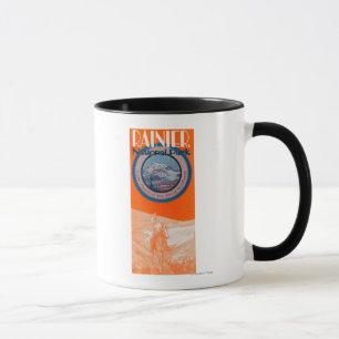 Mug Poster du Mont Rainier - Équitation